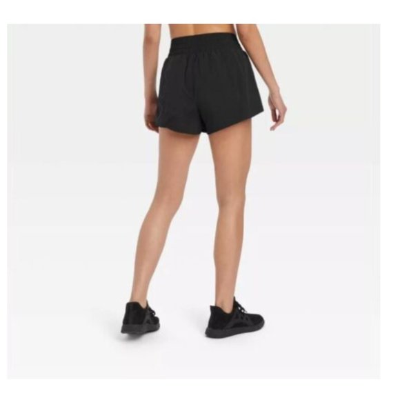 Women's Crinkle Tulip Run Shorts 3" - All in Motion™ Black XXL - Picture 3 of 8